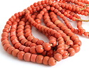 African Glass Graduated Coral Olumbo Beads 7-9x12-14mm