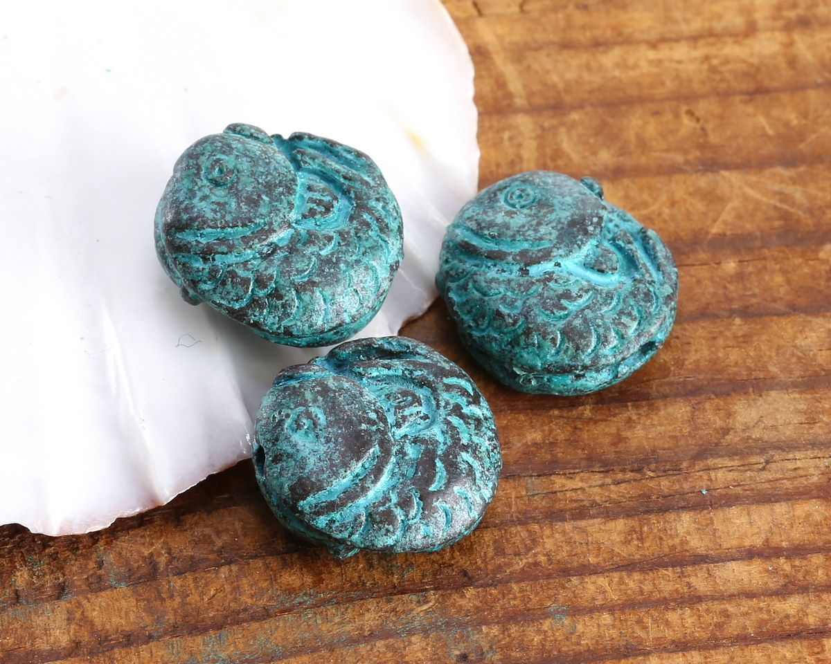 Mykonos Copper (plated) Patina Koi Coin 16mm