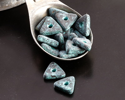 Mykonos Metalized Ceramic Copper Patina Triangle Washer 11mm