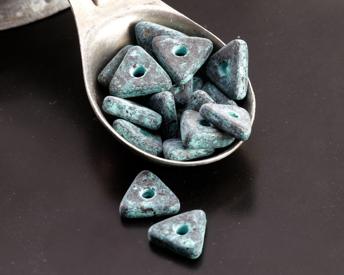 Mykonos Metalized Ceramic Copper Patina Triangle Washer 11mm