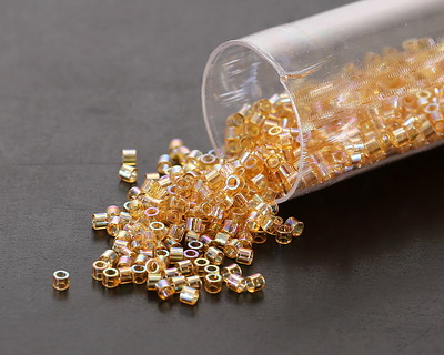 Miyuki Delica Transparent Light Topaz AB (DBS0100) 15/0 Seed Bead