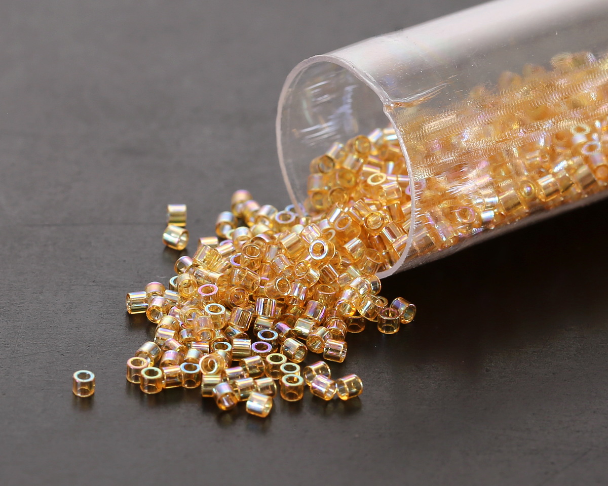 Miyuki Delica Transparent Light Topaz AB (DBS0100) 15/0 Seed Bead