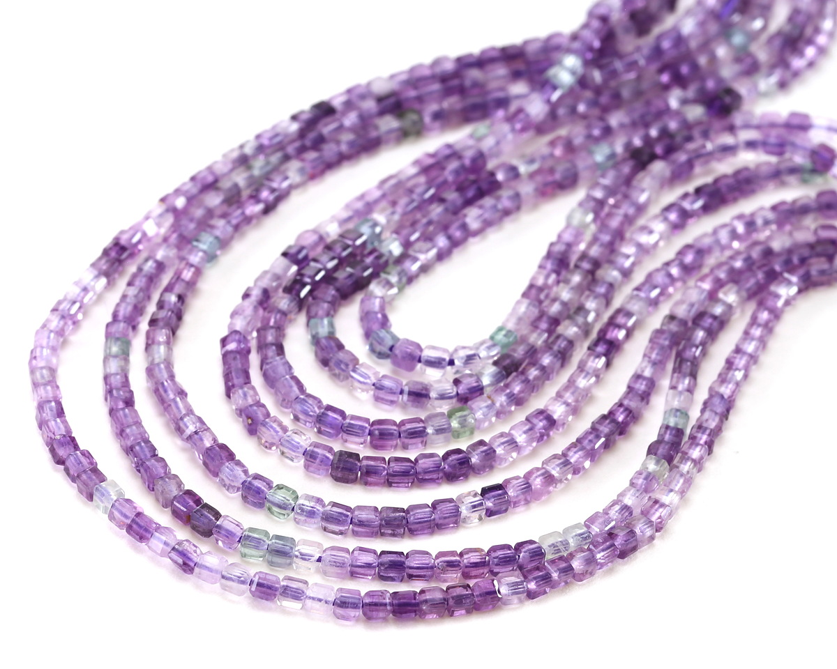 Purple Fluorite (AA) Microfaceted Miracle Cube 2.5mm