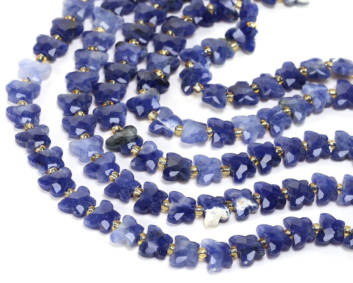 Sodalite Microfaceted Butterfly 8x10mm