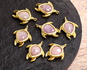 Kunzite w/ Gold Finish Sea Turtle Focal 15x19mm