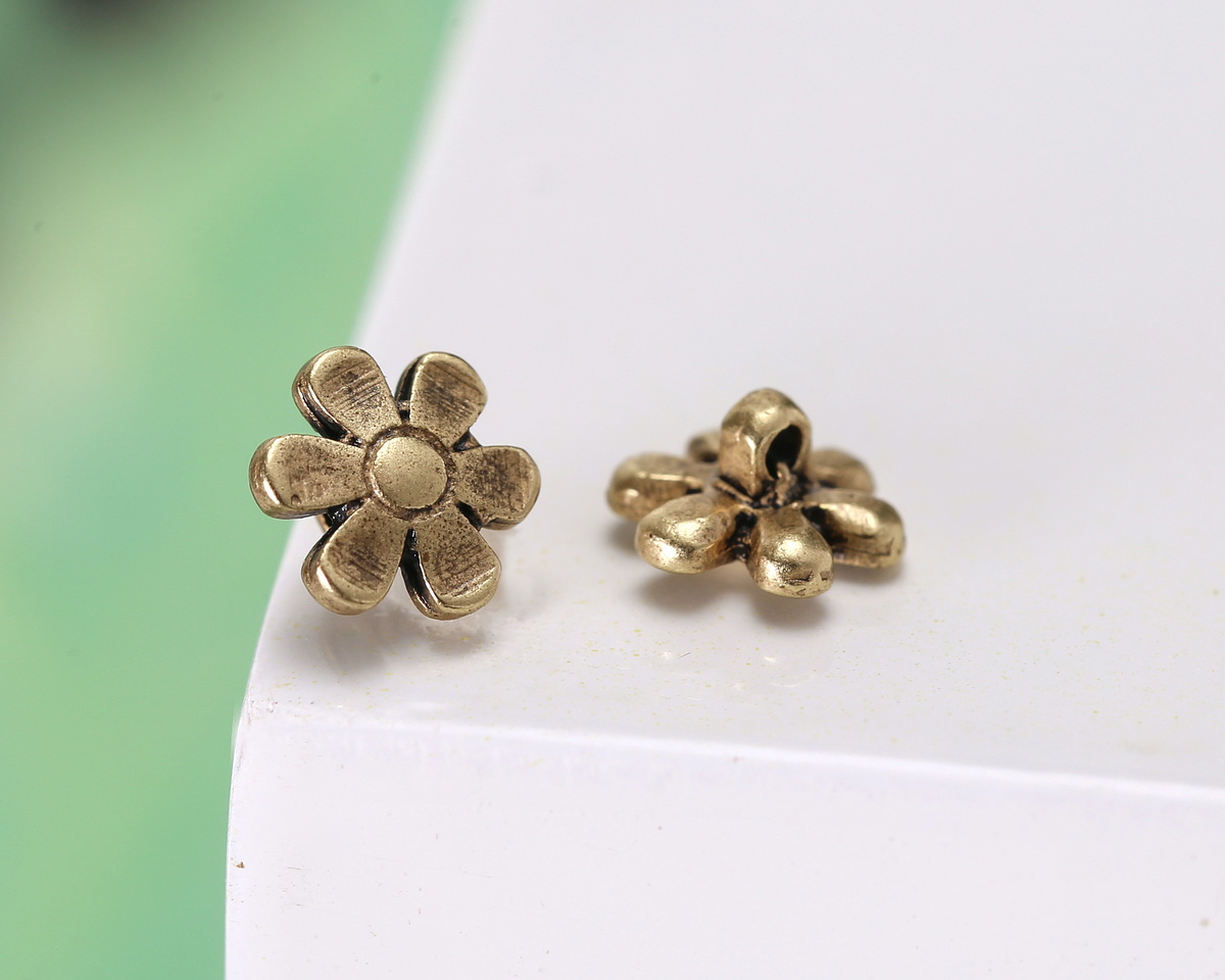Cymbal Gerani Antique Brass (plated) Bead Substitute for 11/0 Delica Beads 6.5mm