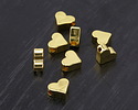 Gold (plated) Simple Heart Focal Bead 7x6mm