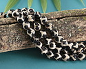 Tibetan (Dzi) Agate Black & White Patterned Faceted Round 8mm