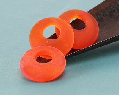 Tangerine Beach-Style Glass Off Center Hoop 20mm