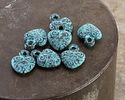 Mykonos Copper (plated) Patina Ornate Heart Charm 13x10mm