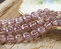 Czech Glass Rosaline AB w/ Silver Melon Round 8mm