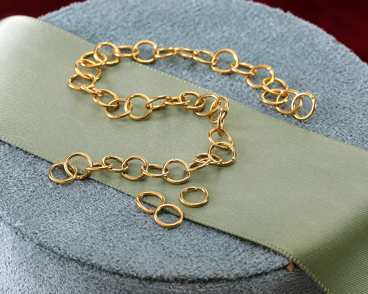 Waterproof 18K Gold PVD Plated Stainless Steel Jump Ring 6mm, 20 gauge