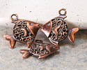 Mykonos Antique Copper (plated) Ornate Fish Focal 30x32mm