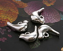 Antique Silver (plated) Puff Bird Focal 15x12mm