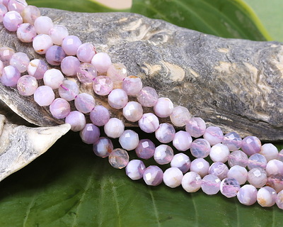 Flower Lavender Moon Quartz Microfaceted Round 4mm