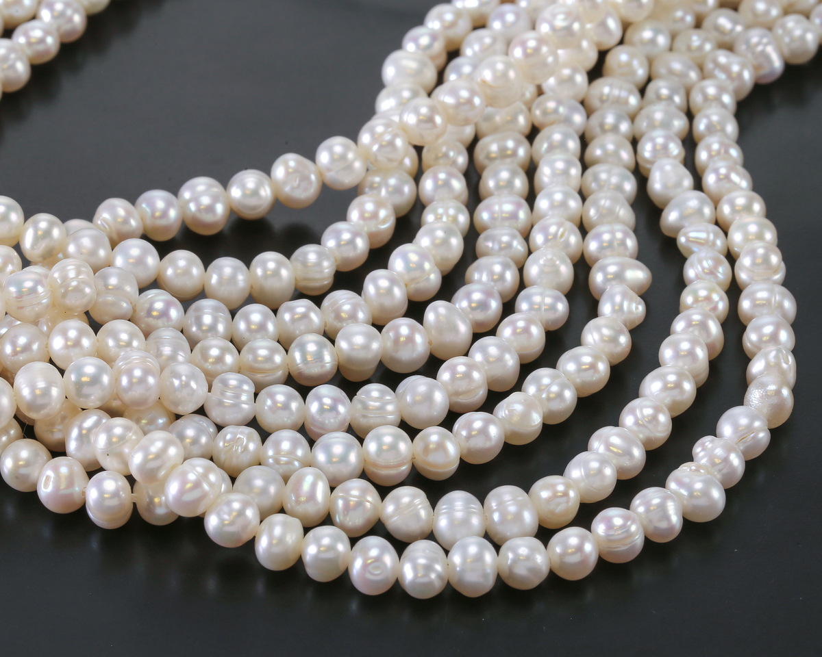 Pearly White Freshwater Potato Pearl 4-5x5-6mm