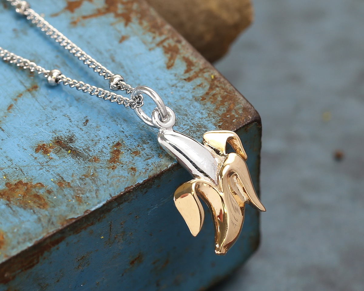 Nina Designs Sterling Silver Banana Charm w/ Bronze 11x20mm