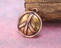Patricia Healey Antiqued Copper & Brass Peace Sign Charm 22x26mm