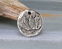 Nunn Design Antique Silver (plated) Small Round Organic Lotus Coin Charm 17.5mm