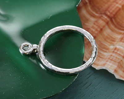 TierraCast White Bronze (plated) Hammertone Hoop 18x24mm