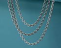 Antique Silver (plated) Round Wire Cable Chain, 5' Package