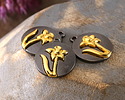 Daffodil Two-Toned Gunmetal & Gold Finish Round Focal 17.5x20.5mm
