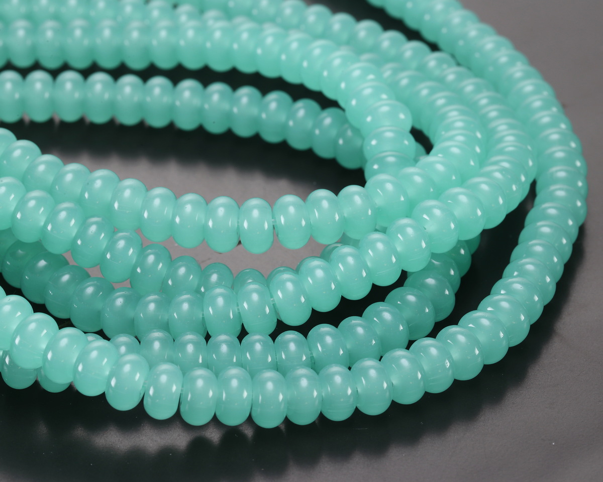 Green Opal Glass Rondelle 5x8mm