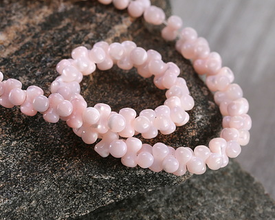 Petal Pink Mother of Pearl Peanut Beads 4x8mm