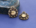 Mykonos Antique Brass (plated) Beaded Coin Focal 13.5x16mm