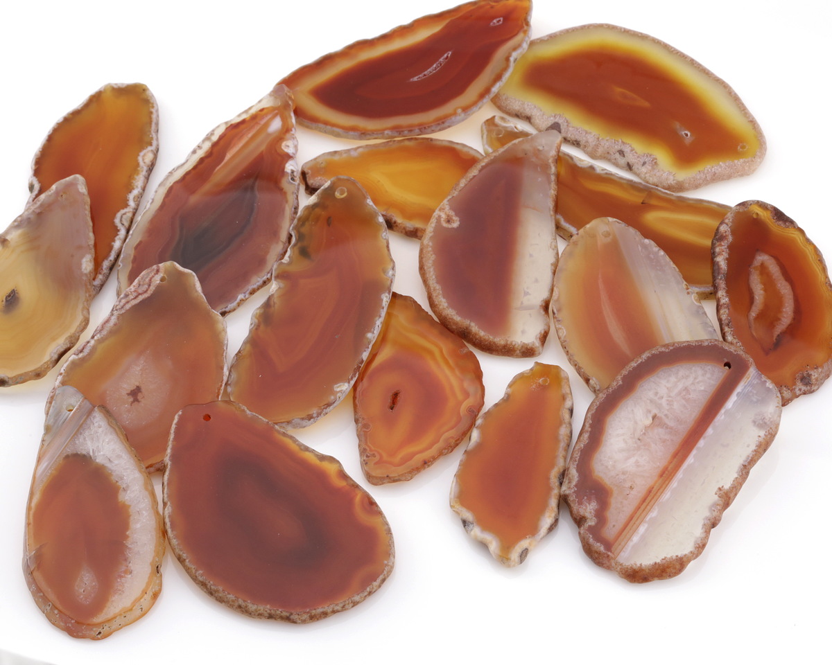 Canyon Agate Freeform Slice w/ Natural Edge Focal 31-51x55-100mm