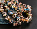 Czech Glass Bronzed Rainforest Lined Bicone 8x9mm