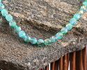 Czech Glass Textured Sea & Sky w/ Gold Fire Polished Round 4mm