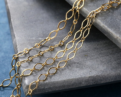 Hamilton Gold (plated) Flat Diamond Chain, 50m Spool