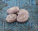 Czech Glass Thistle w/ Platinum Mystic Eye 14x11mm