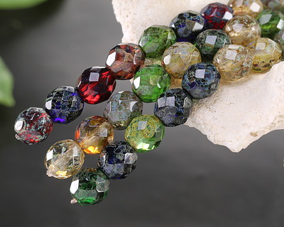 Czech Glass Berry Harvest Multi Color Mix Picasso Fire Polished Round 10mm