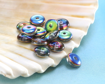 Czech Glass Crystal w/ Viitrail Finish Spacer 2x6mm