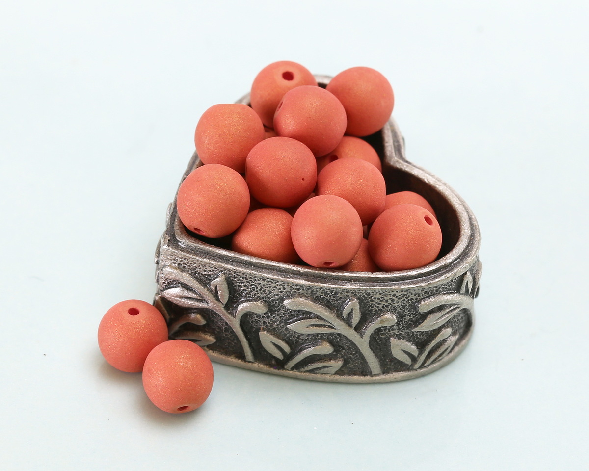 Czech Glass ColorTrends: Terra Cotta Blaze Round 6mm