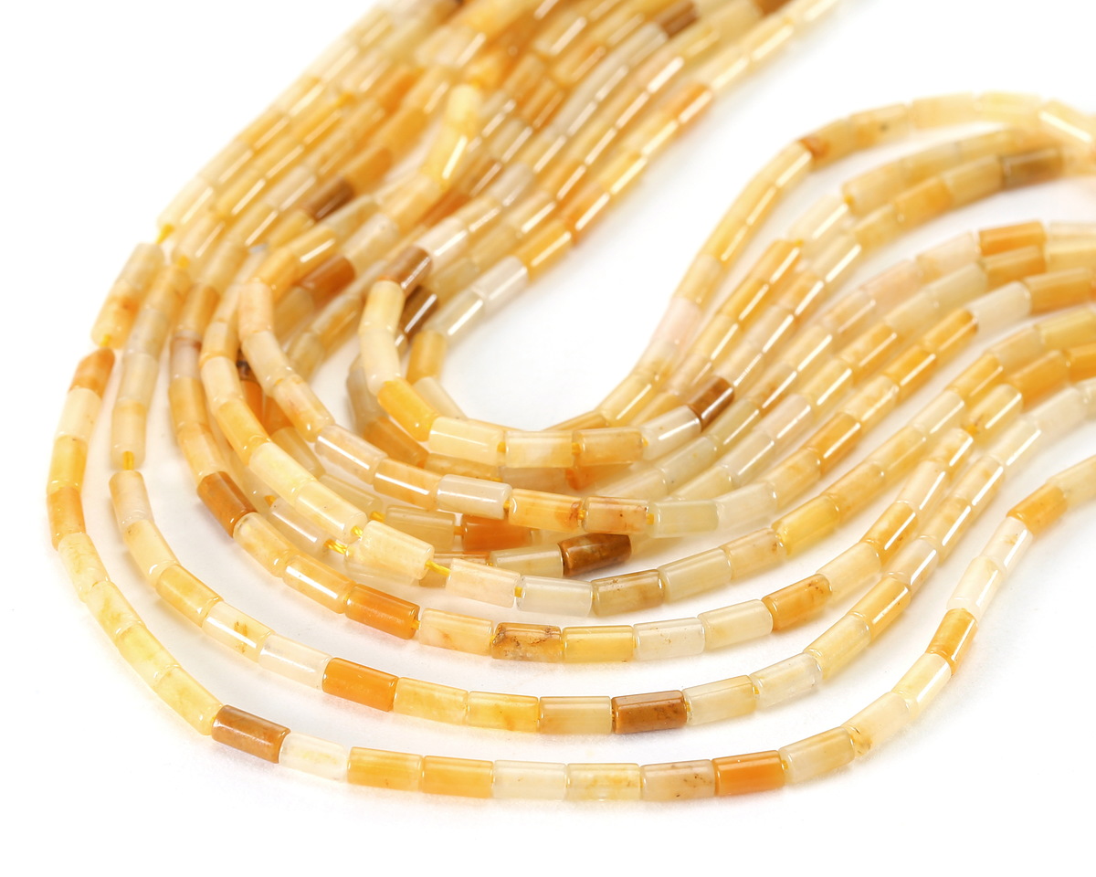 Yellow Jade Tube 4x2mm