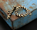 Antique Brass (plated) Roped Toggle Clasp 24x19mm, 27mm Bar