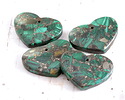 Malachite & Pyrite Heart Pendant 38x29mm