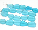 Turquoise Bay Beach-Style Glass Flat Freeform 21-23x18-20mm