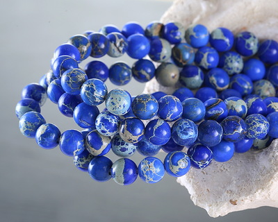 Denim Blue Impression Jasper Round 6mm