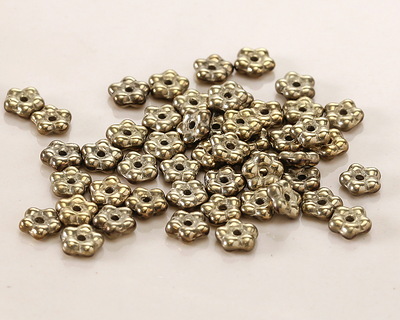 Czech Glass Antique Gold Bali Style Daisy Spacer 2x5mm