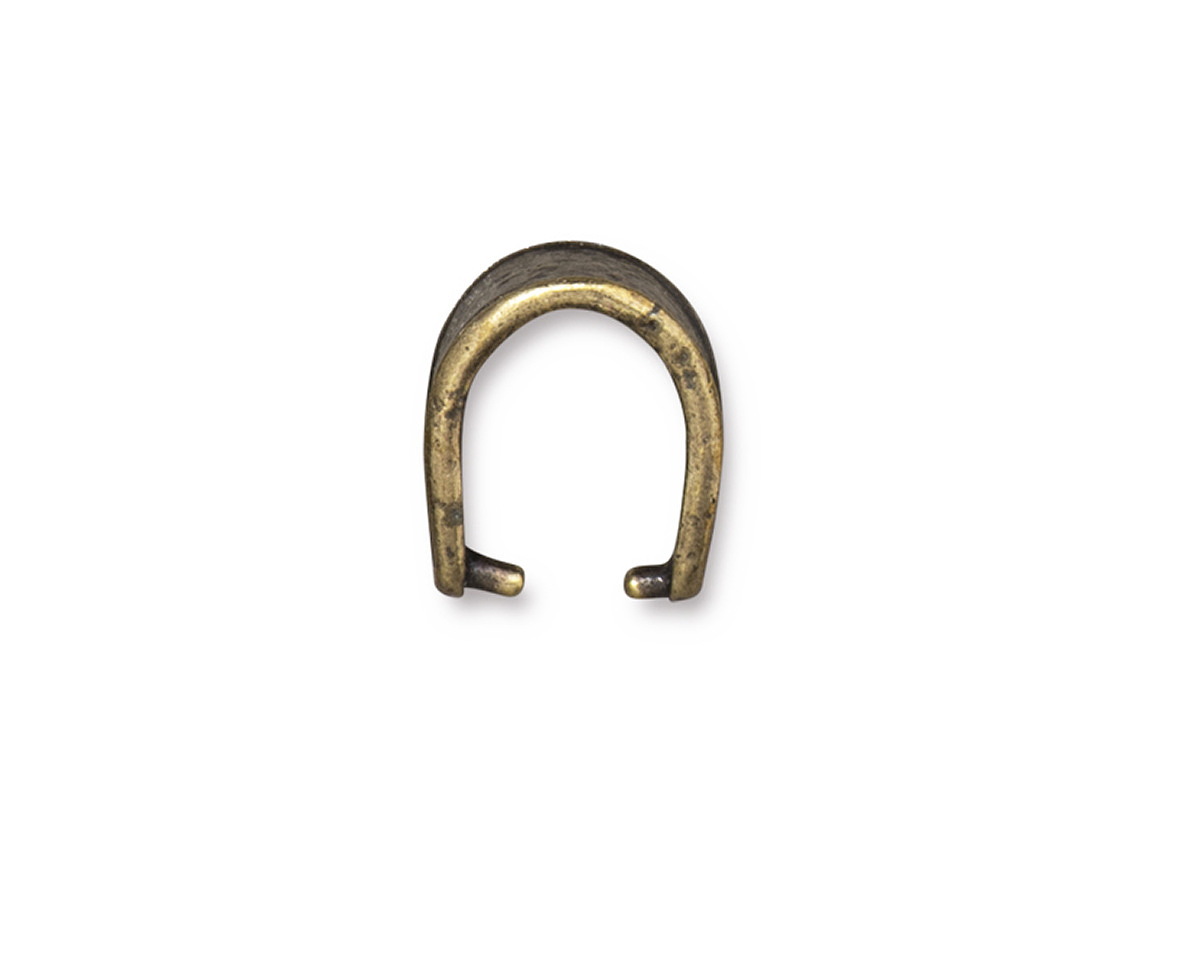 TierraCast Antique Brass (plated) Hammertone Pinch Bail 13x15mm