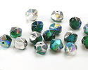 Czech Glass Beach Glass Mix AB w/ Silver English Cut Bead 7x8mm