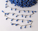 Zola Elements Silver Finish Bar Chain w/ Blue Teardrops