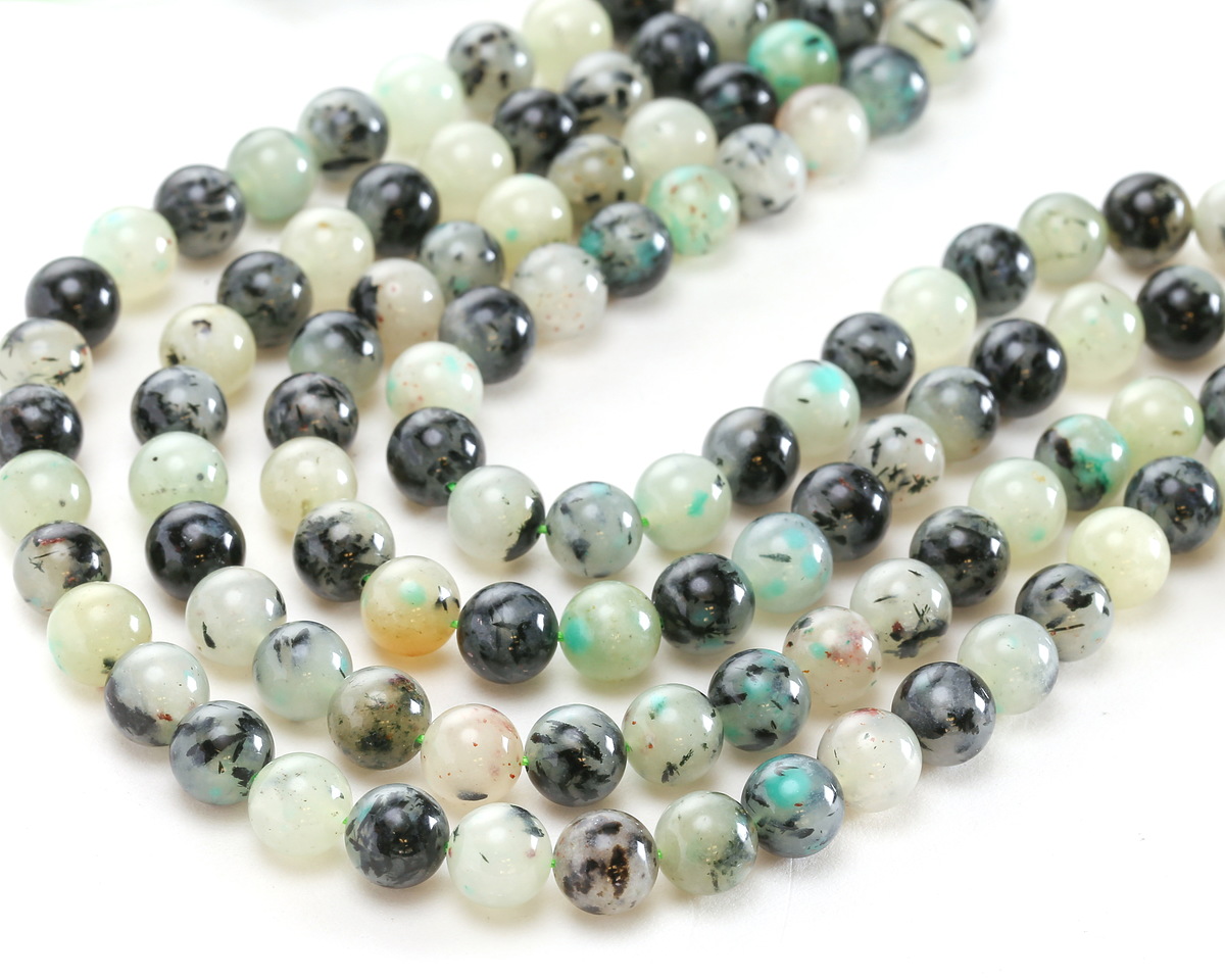 Chrysocolla w/ Tourmaline Round 8mm