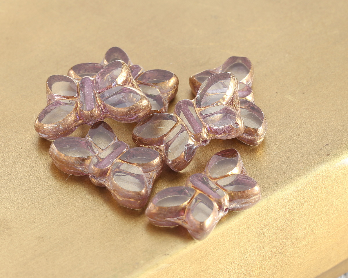Czech Glass Bronzed Crystal Butterfly 20x11mm