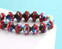 Czech Glass Ruby Red Picasso AB UFO 6x8mm