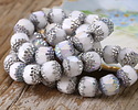 Czech Glass White AB w/ Silver Finish Lantern 10mm